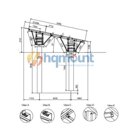 fish pond solar mounting system