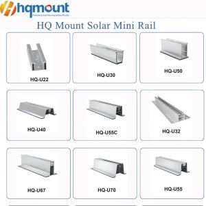 miniaturowa szyna solarna, aluminiowa szyna solarna, szyna solarna o profilu U, mini szyna stalowa ZAM, ekonomiczne regały solarne