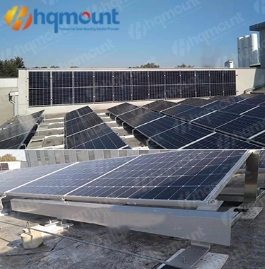System montażu balastu słonecznego o mocy 200 kW na płaskim dachu