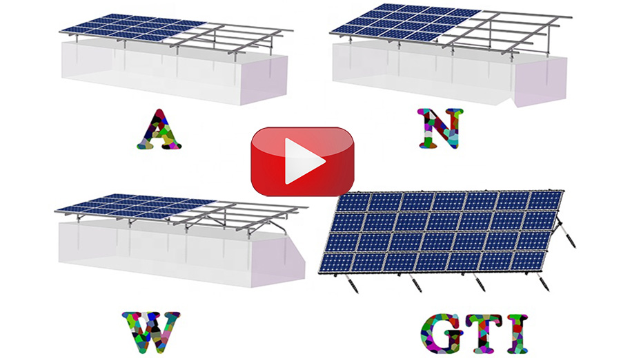 Wstępnie zmontowany system regałów solarnych hqmount GT1 z szlifowanego aluminium
        
