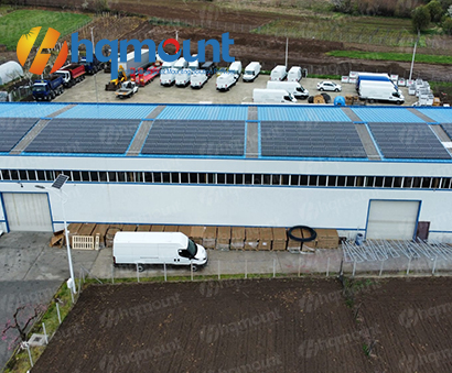  1MW rąbek stojący Klip  Lok  406 projekt montażu paneli słonecznych na dachu metalowym